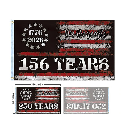 250 Years Commemorative Flag Usa Patriotic Banner Indoor Outdoor Flag Patriotic American 250th Anniversary Flag For Wall90x150CM