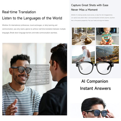 2026 New Smart Glasses Listening To Music Open Listening AI Translation AI Voice Assistant AI Image Recognition Smart Glasses