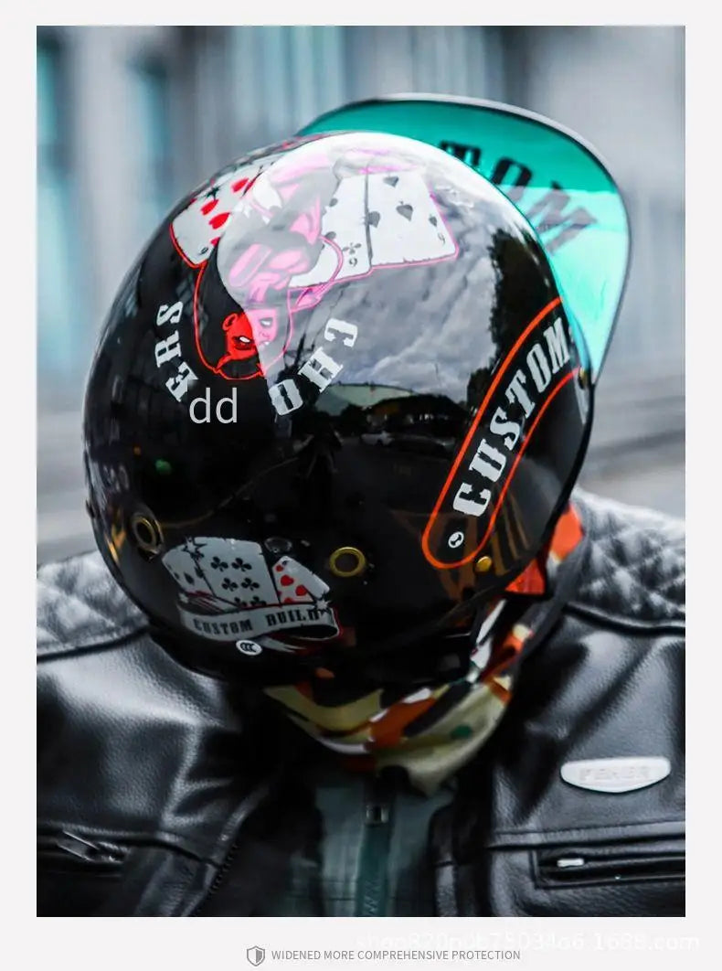 Retro Bucket Half Helmet for Men & Women - Motorcycle & Electric Bike Safety Helmet
