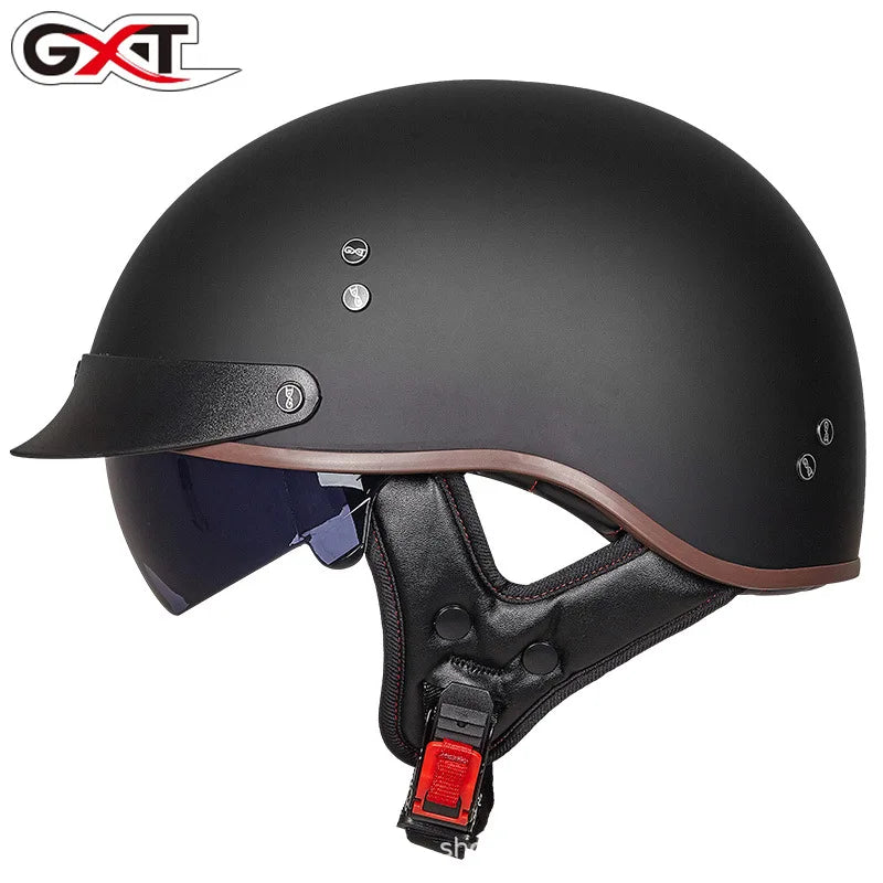 Retro Half Helmet Motorcycle Cruiser Helmet German Style Vintage Casco Moto Open Face Chopper Biker Pilot DOT Capacetes Para