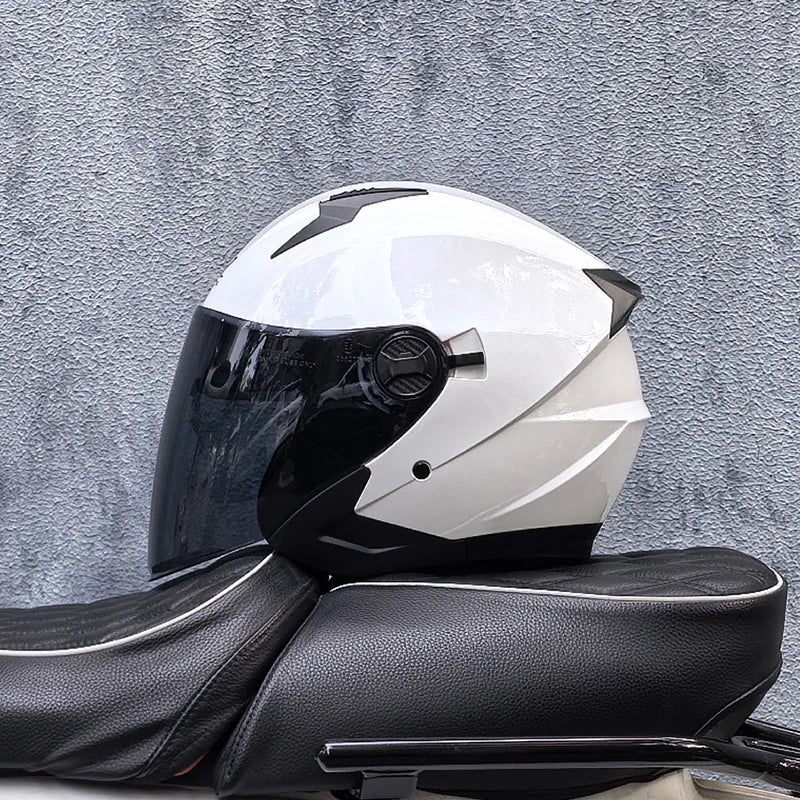 ORZ-705 Latest High Quality Motorcycle Helmet Half Covering Dual Lens Cascos para Motos Male Female Couple Capacetes de Moto