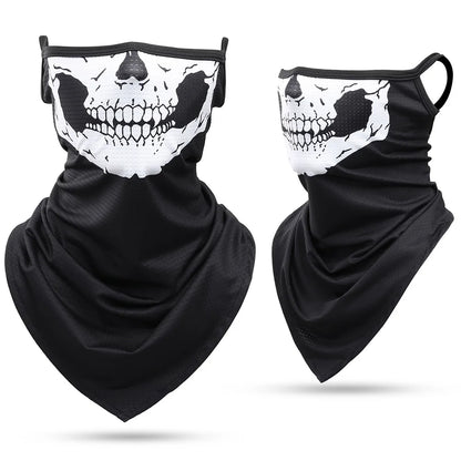 Summer Breathable Bandana Skull Printed Scarf Sun Protection Quick-drying Face Cover Reusable Mask Neck Gaiter Halloween Gift