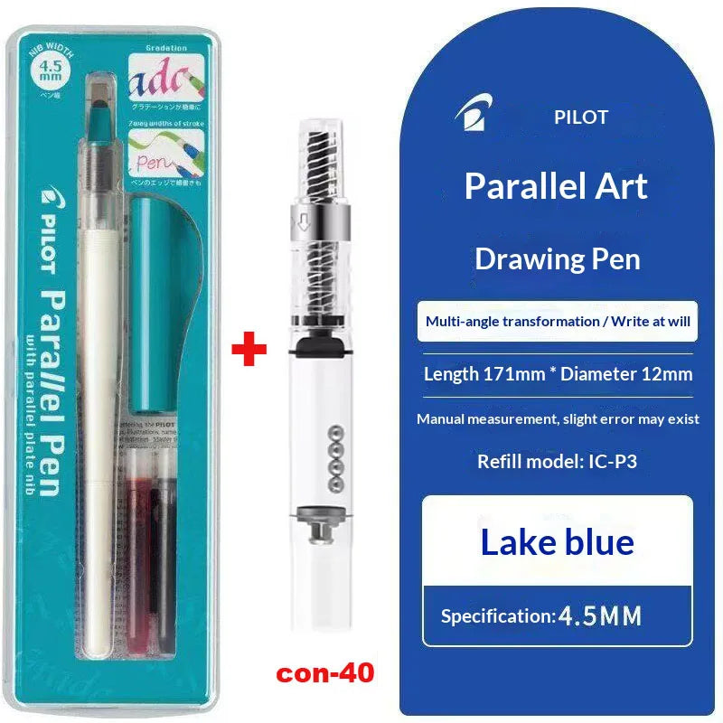 Original PILOT FP3-15-SS Parallel Pen Multi Sizes Flat Tip Calligraphy Fountain Pen Practice Gothic Italic Hand Lettering Suppli