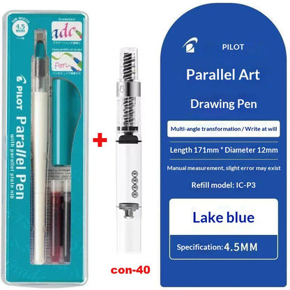 Original PILOT FP3-15-SS Parallel Pen Multi Sizes Flat Tip Calligraphy Fountain Pen Practice Gothic Italic Hand Lettering Suppli