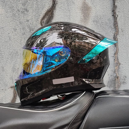 ORZ Carbon Fiber Motorcycle Helmet Four Seasons Full Face DOT Approved Unisex