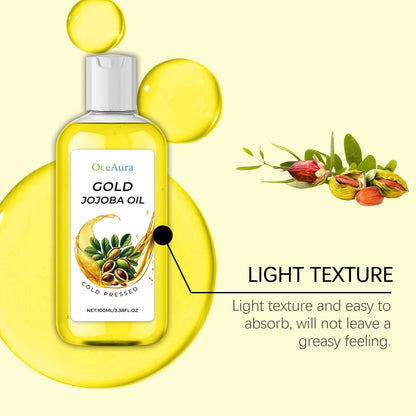 Organic Jojoba Oil for Hair Growth Products Strengthening Hair Smoothing Cold-Pressed Vitamin C Jojoba Oil for Face Moisturizer