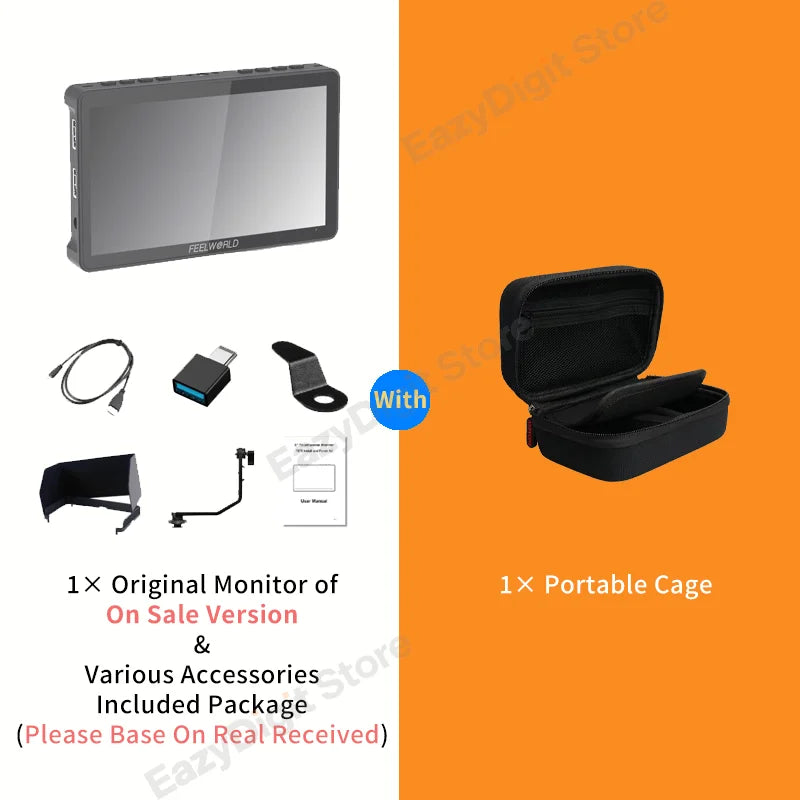 FEELWORLD F5 PRO V4 6" 3D LUT Touchscreen Monitor 4K HDMI I/O High-Res Rec.709 Aux Power Multiple Mounting Options