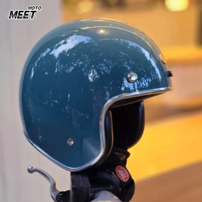 ECE DOT Approved Retro Motorcycle Helmet Open Face Moped 3/4 Vintage Low Profile Japanese Style Half Helmet Men Women Casco Moto
