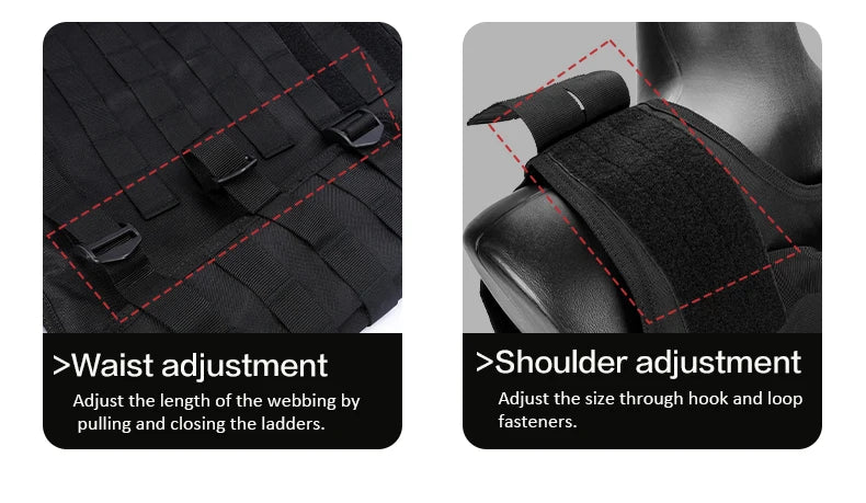 Military Tactical Molle Vest Airsoft Lightweight Gear Load Carrier Vest Camouflage CS Wargame Hunting Adjustable Waistcoat
