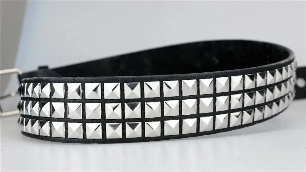 2025 New Square Bead Rivet Belt Metal Pyramid Belt Men and Women Punk Hardware Jeans Belt Y2K Belt Designer Belt Women's Belts