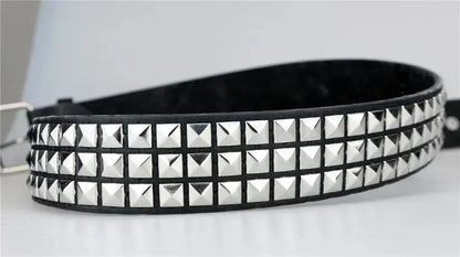 2025 New Square Bead Rivet Belt Metal Pyramid Belt Men and Women Punk Hardware Jeans Belt Y2K Belt Designer Belt Women's Belts