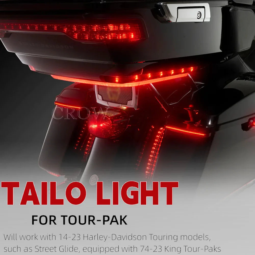 New Motorcycle LED Tail Light Turn Signal Lamp Light Smoke For Harley Tour-Pak Ultra Limited Road Glide Ultra CVO 2014-2023