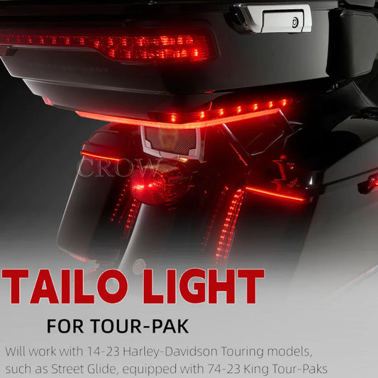 New Motorcycle LED Tail Light Turn Signal Lamp Light Smoke For Harley Tour-Pak Ultra Limited Road Glide Ultra CVO 2014-2023