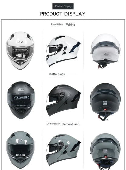 Flip Up Motorcycle Helmet Double lens full face helmet High quality DOT approved Moto cascos motociclistas capacete
