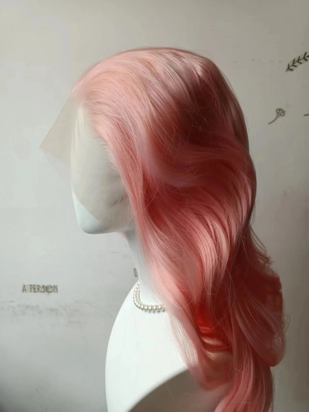13x4 Lace Front Wig Pink Lolita Long Wavy Hair Wig for Women High Temperature Fibers Synthetic Lace Wigs Wear and Go Cosplay