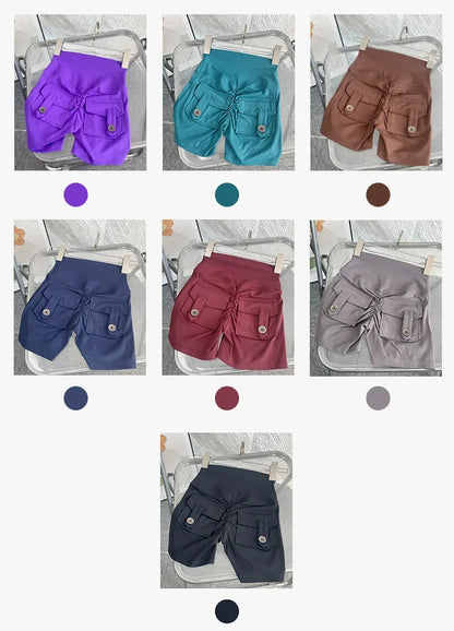 Women Yoga Shorts High Waist Workout Shorts Fitness Yoga Lift Butt Fitness Ladies Yoga Gym Running Short Pants Sportswear