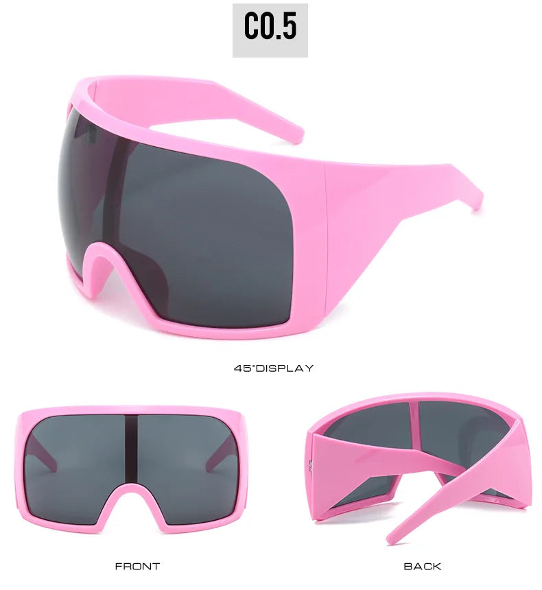 Oversized Sunglasses Men Wrap Anti Wind Personal Large Shades Futuristic Fashion Future Shield Uv400 Cycling Motorcycle