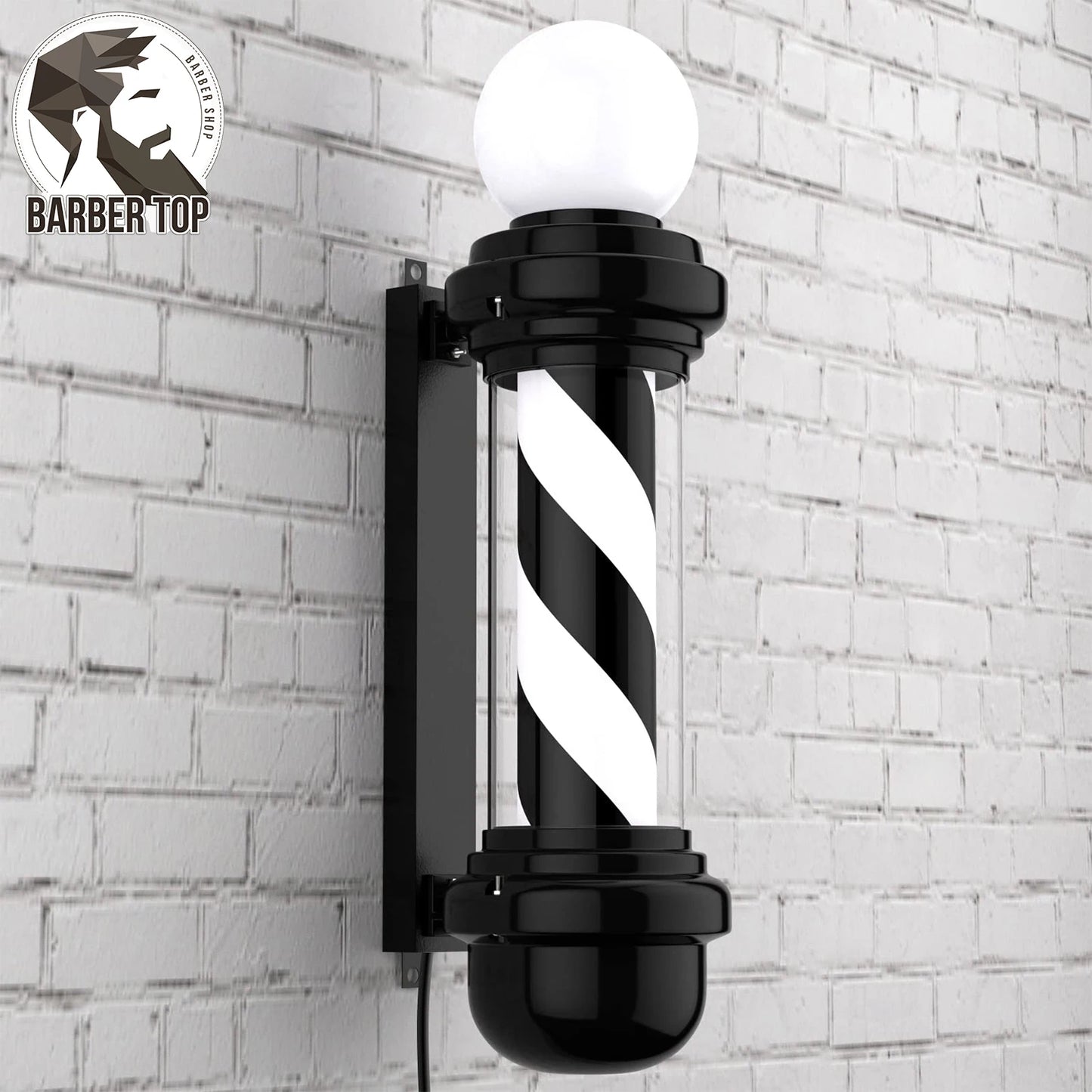 Barber Pole Light Cylindrical Hair Salon Barber Shop Classic Open Signboard Sign Wall Mounted LED Rotating Light High Quality
