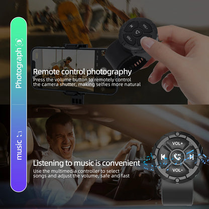 AD 5 Key Wireless Remote Controller Button Helmet Earphone Motorcycle Bike Handlebar Car Steering Wheel Control Media