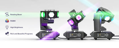 Yiflamefly 240W Beam Moving Head Lights 6LEDs RGBW 360° Rotating DJ Light DMX512 Stage Lights For Disco Wedding Party Live Show