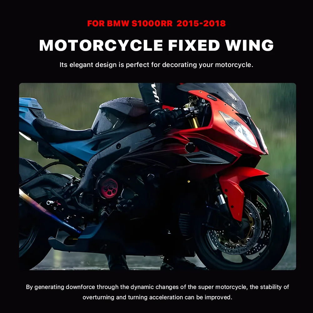 For BMW S1000RR S1000 RR Carbon fiber Motorcycle Accessories Fairing Side Spoiler MotoGP Same Fixed Wing Wind Blade 2015-2018