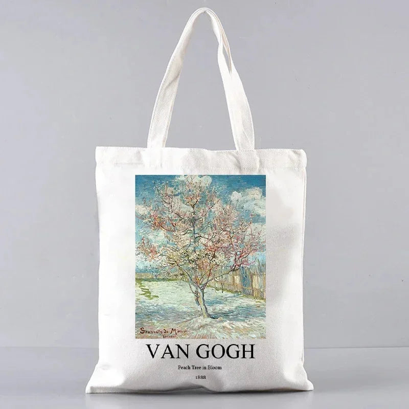Vincent Van Gogh Capacious Tote Bag Casual Portable Shoulder Bag Lightweight Shopping Bag Big Reusable Canvas Bag Gift for Girls
