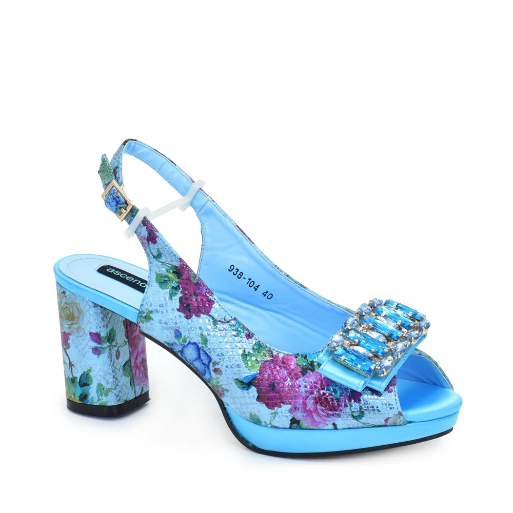 New Arrival Italian Shoes with Matching Bags for Nigeria Women Luxury Shoe and Bag Set for Party in Women Rhinestone Party Pumps
