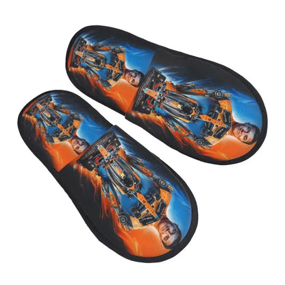 Custom British Lando Norris Racing Driver Guest Slippers for Spa Women House Slipper
