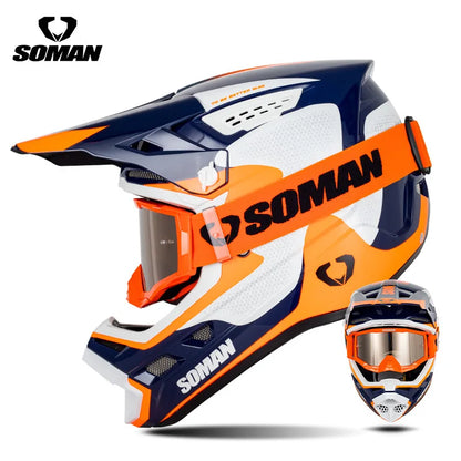 2025 SOMAN Professional Racing Motocross Helmet Off Road Helmet Motorcycle Cartoon Childrenr ATV Motorcycle MTB Helmet
