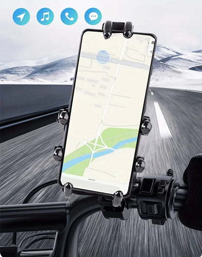1 Pcs Super stable Motorcycle Handlebar Phone Holder 360 Degree Rotating Motorcycle Navigation Shock-proof Phone Stand Bracket