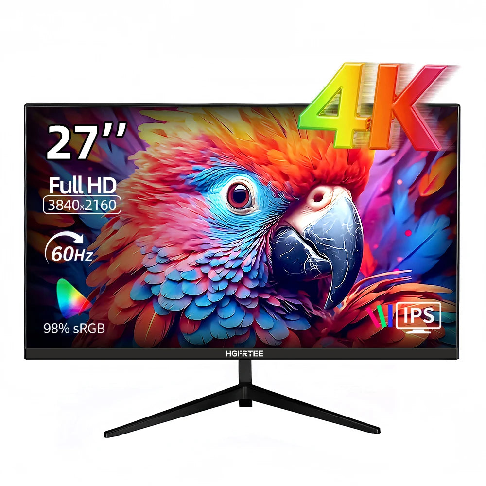 HGFRTEE 27 inch UHD 3840*2160 Gaming Monitor 4K Monitor for PC Fast IPS Screen For Gaming Monitor LED PC Desktop With HDMI/DP