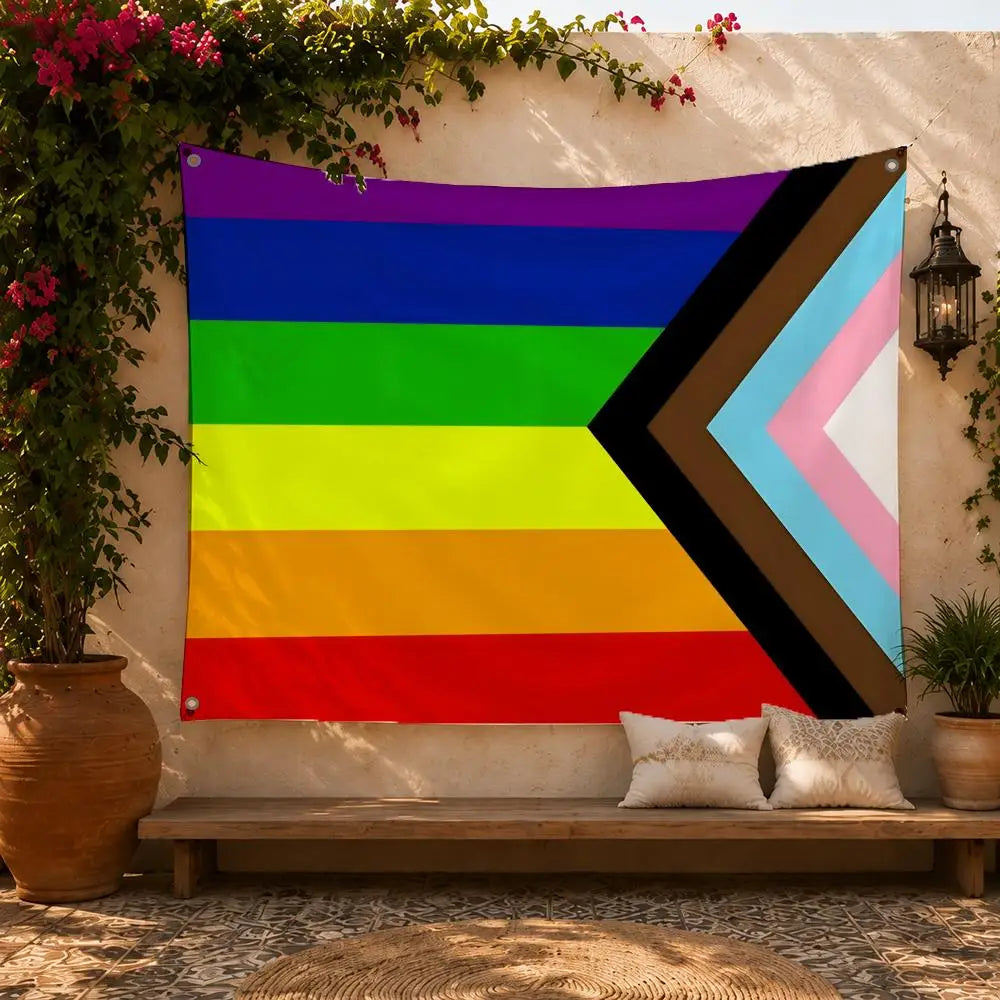 L-LGBT Gay Rainbow Pride Flags Home Yard & Garden Decor Banner - Indoor Outdoor Wall Hanging Flag