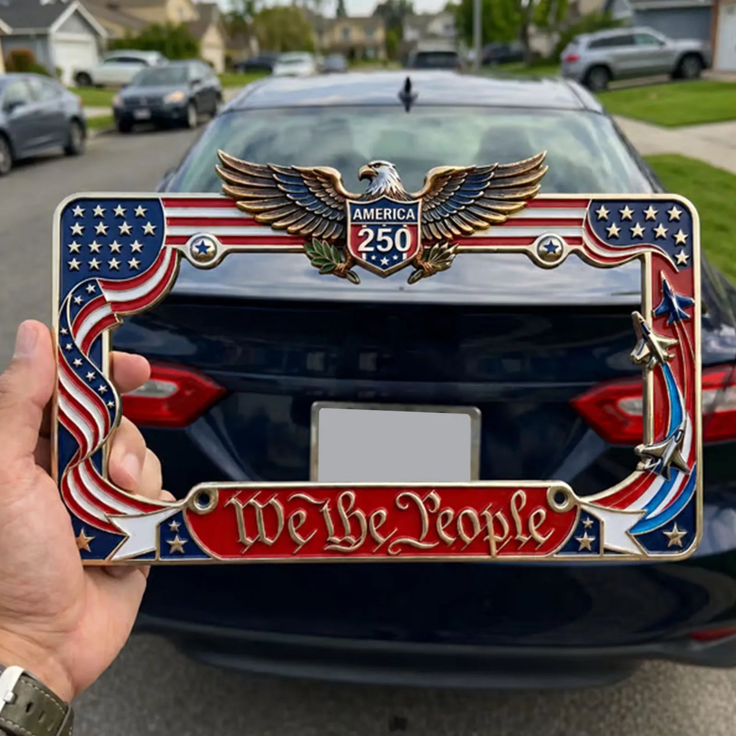 United States 250th Anniversary License Plate Holder Cover Commemorative Patriotic License Plate Cover Fits Standard Size