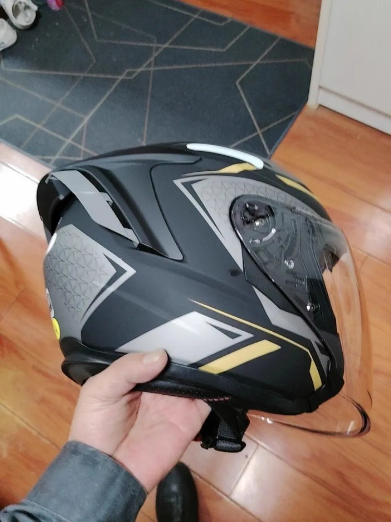 RSV DOT Motorcycle Helmet Double Visor 3/4 Half Helmets Scooter Casco Moto for Men Women Capacete Motorcycle Street Bike Gear