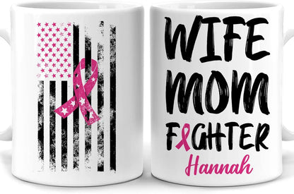 Personalized Breast Cancer Awareness Mug Gifts for Women - Birthday Christmas Gifts For Breast Cancer Warriors Survivors