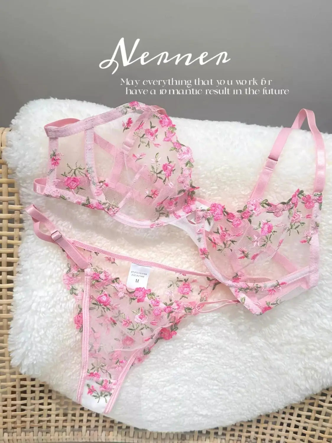 French Floral Lace Bra Set Sheer Mesh Underwire Bralette Lightweight Comfortable Sexy Lingerie for Large Bust AU S-XL MOYIS Sexy