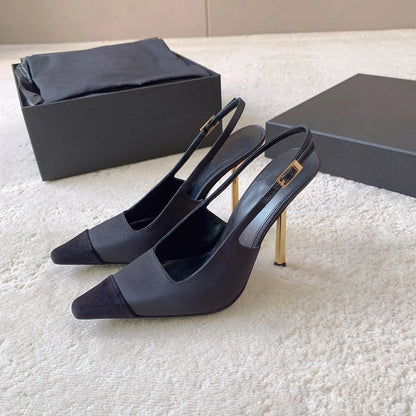 Women's sandals luxury Brand Shoes Woman 2026 trend Ankle Strap Summer Rivets High Heels Slippers Design Pointed Toe Sexy party