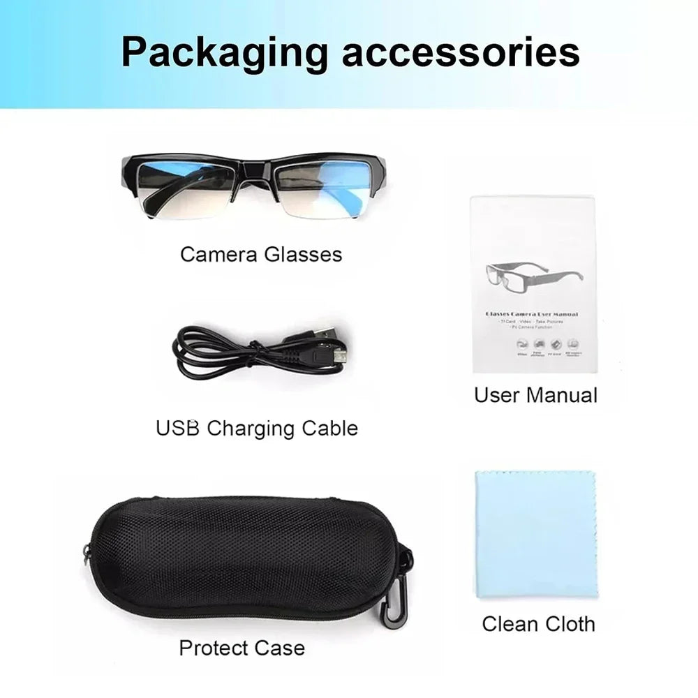 HD 1080P Mini Camera Meetings DVR Protable Glasses Cam Sports Video Small Outdoor Camcorder Conference Process Driving Etc