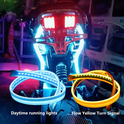 2Pcs Motorcycle LED DRL Daytime Running Lights Tail Light Strip Flowing Waterproof Turn Signal Lamp Auto Car Style Accessories