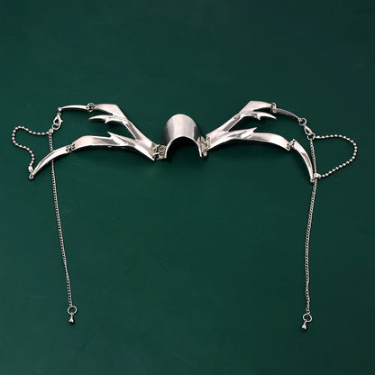 Punk Irregular Metal Mask Trendy Mechanical Bloodshed Mask For Women Men Halloween Ball Party Paty Mask Jewelry Accessories