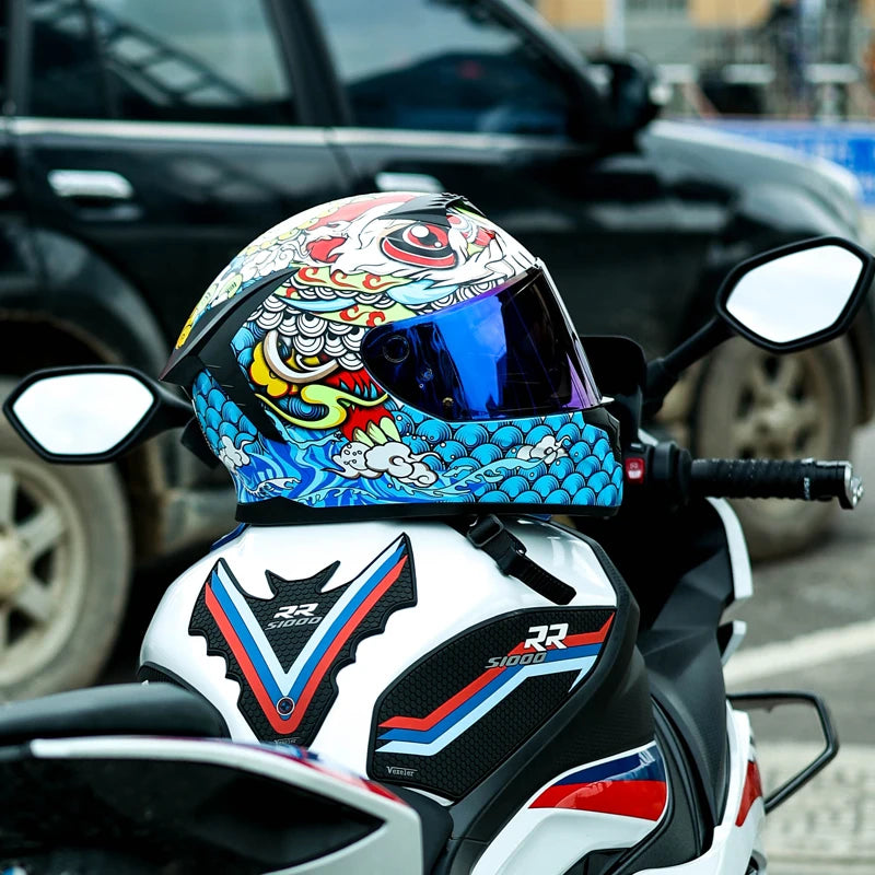 motorcycle helmet Casco Motorbike capacete Seasons Street Touring Motorcycle Helmet RED Black Adult Vespa DOT