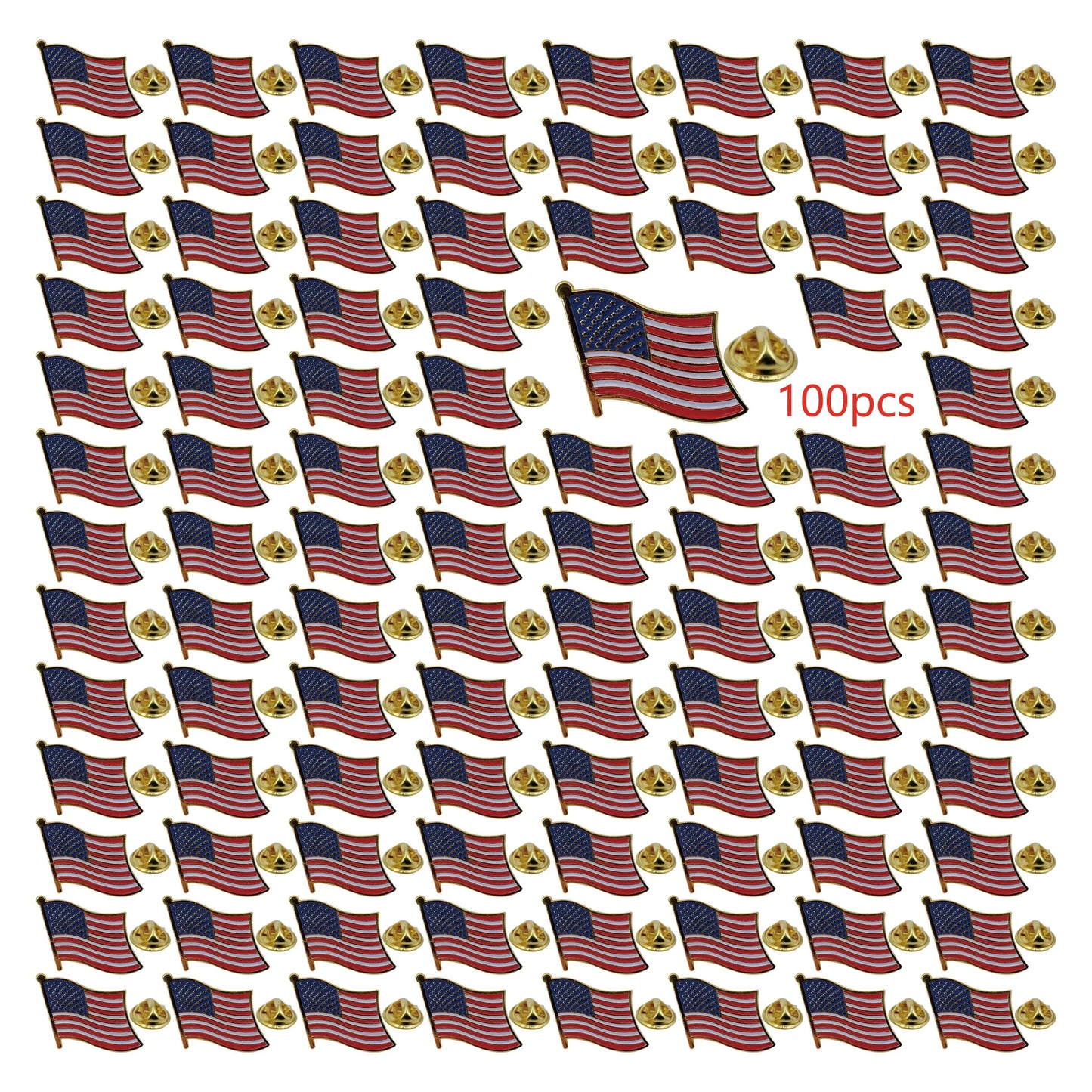 American Flag Lapel Pins – USA Metal Enamel Flag Pins United States US Waving Badge Brooch for Patriotic Display