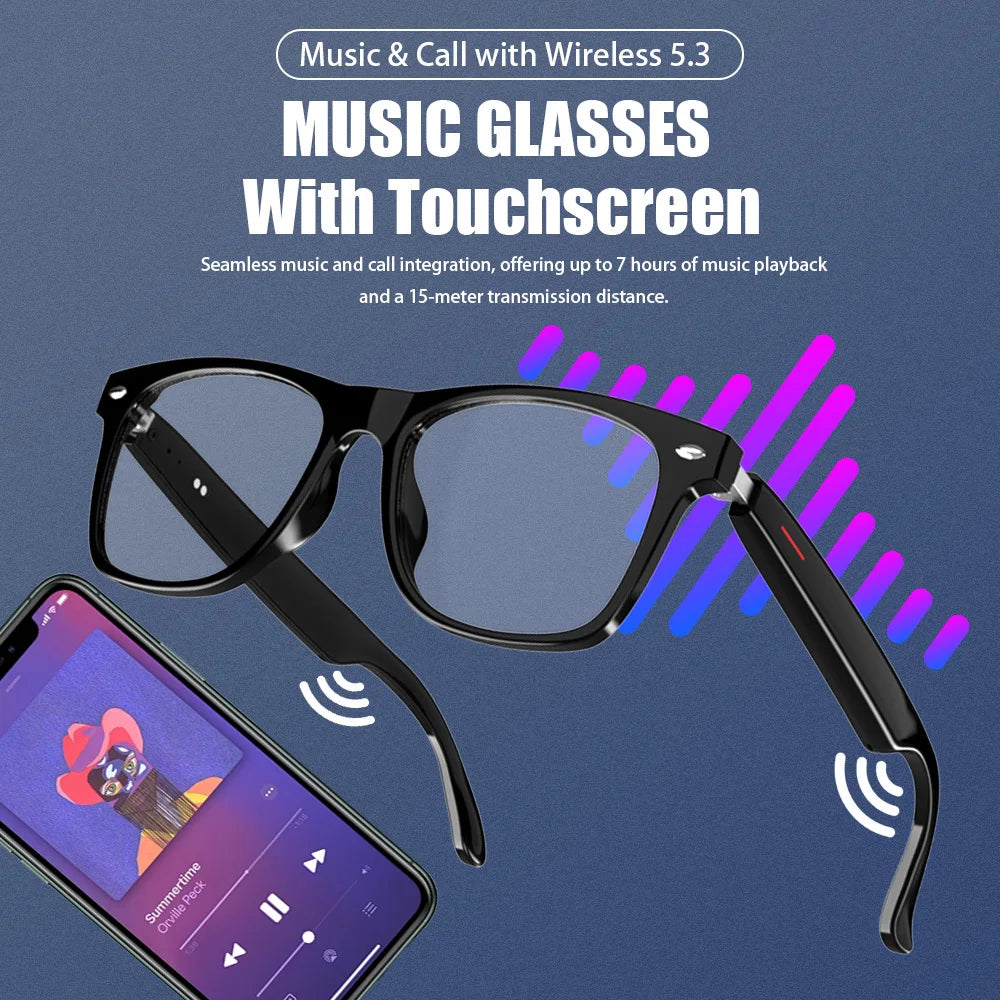 LAXASFIT Smart Bluetooth Glasses Sunglasses Talking Outdoor Sports Headset UV Protective Eyewear for Men and Women Holiday Gift