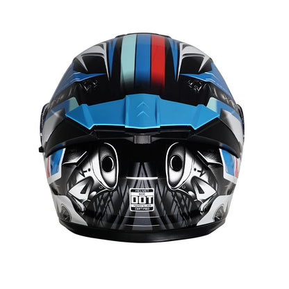 Personalized off-road motorcycle helmet with stylish dual lenses for both genders, DOT-certified and ABS material