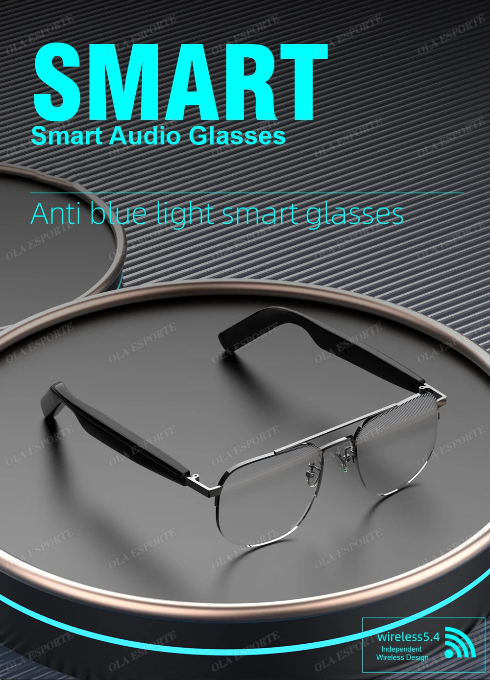 New UV400 Smart Glasses Men Women Listen Music Game Voice Assistant Wireless 5.4 Call Waterproof Anti-blue light SmartSunglasses