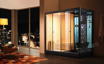 Customization Modern Design Dry Sauna Steam Shower, Indoor Luxury Bathroom Wooden Steam and Sauna Combination Room