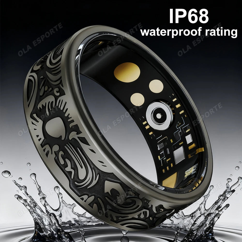 2025 New Smart Ring Men's and Women's Heart Rate Oximetry Sleep Monitor IP68, Multi-Sport Modes Finger Rings for Android and i0s