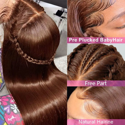 13x4 Chocolate Brown Lace Front Wigs Human Hair For Women 13x6 Hd Straight Lace Frontal Wig 4x4 5x5 Closure Human Hair Wig