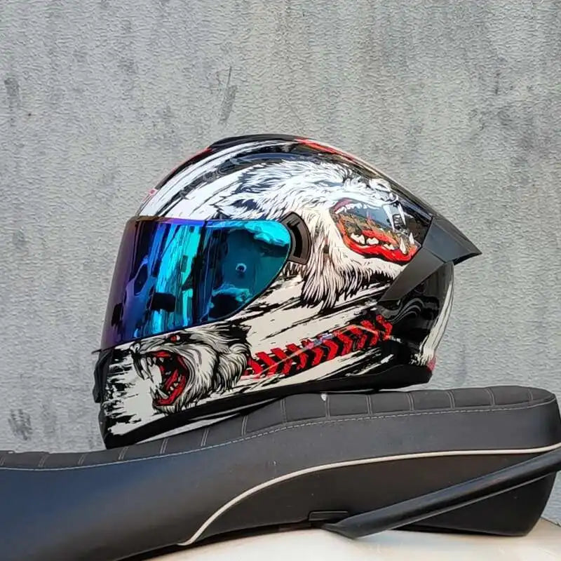 dual-lens Motocross helmet Professional racing dual lens safety helmet, off-road motorcycle full face protector, approved by DOT