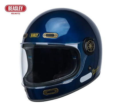 BEASLEY Retro Helmet Men's Women's Cruise Motorcycle Fiberglass Full Helmet Carbon Fiber Motorcycle Helmet DOT Certification